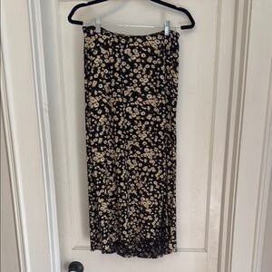 Abercrombie & Fitch Black Maxi Pencil Skirt with Pleated Details for Cocktail